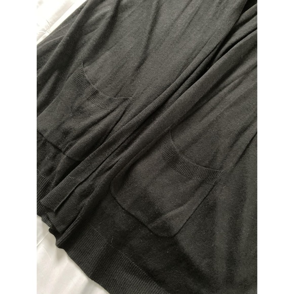 Coldwater‎ Creek Cardigan Sweater Women 2X Black Open Front Dolman Pocket Knit - Picture 7 of 12